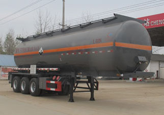 程力威牌11米31吨3轴腐蚀性物品罐式运输半挂车(CLW9409GFW)