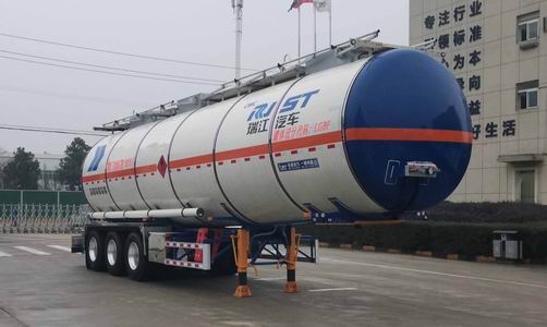 瑞江牌12.1米32吨3轴易燃液体罐式运输半挂车(WL9402GRYC)