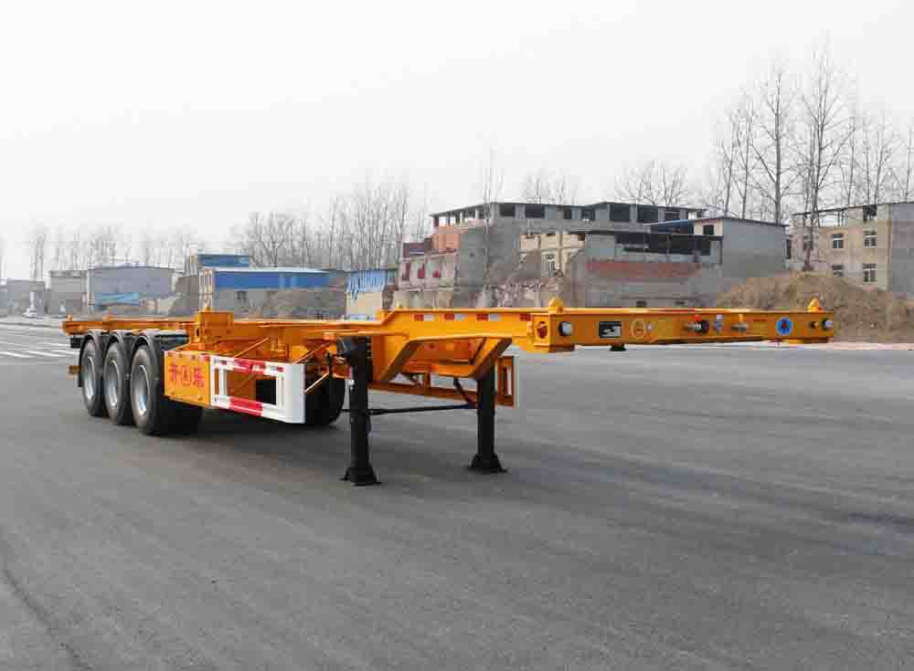 开乐牌12.5米32.2吨3轴集装箱运输半挂车(AKL9388TJZ)
