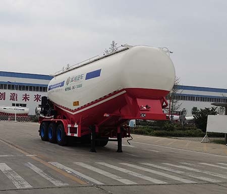 盛润牌9米32.6吨3轴中密度粉粒物料运输半挂车(SKW9406GFLZ)