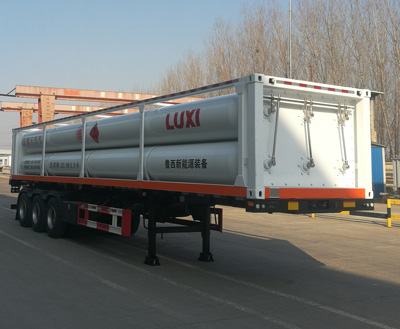 鲁西牌12.2米4.2吨3轴液压子站高压气体长管半挂车(LXZ9403GGY)