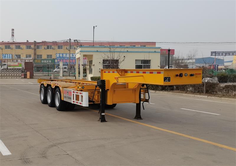 华宇达牌9.6米35.2吨3轴集装箱运输半挂车(LHY9406TJZ)