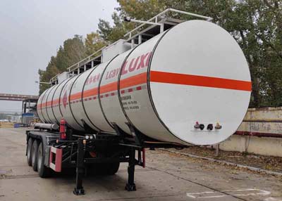 鲁西牌10.3米31.4吨3轴易燃液体罐式运输半挂车(LXZ9402GRY)