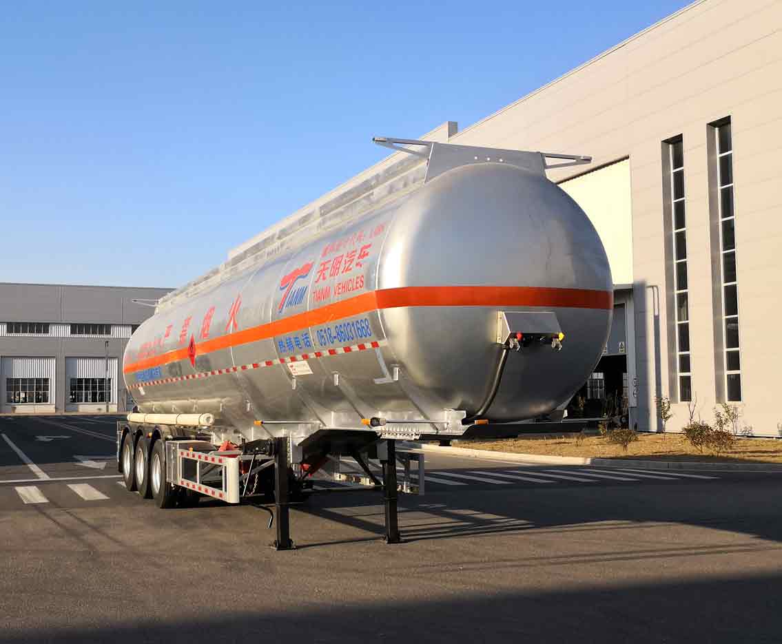 天明牌11.5米32.1吨3轴易燃液体罐式运输半挂车(TM9405GRYYH2)