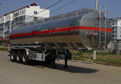 天威缘牌11.8米33吨3轴铝合金易燃液体罐式运输半挂车(TWY9400GRYL)