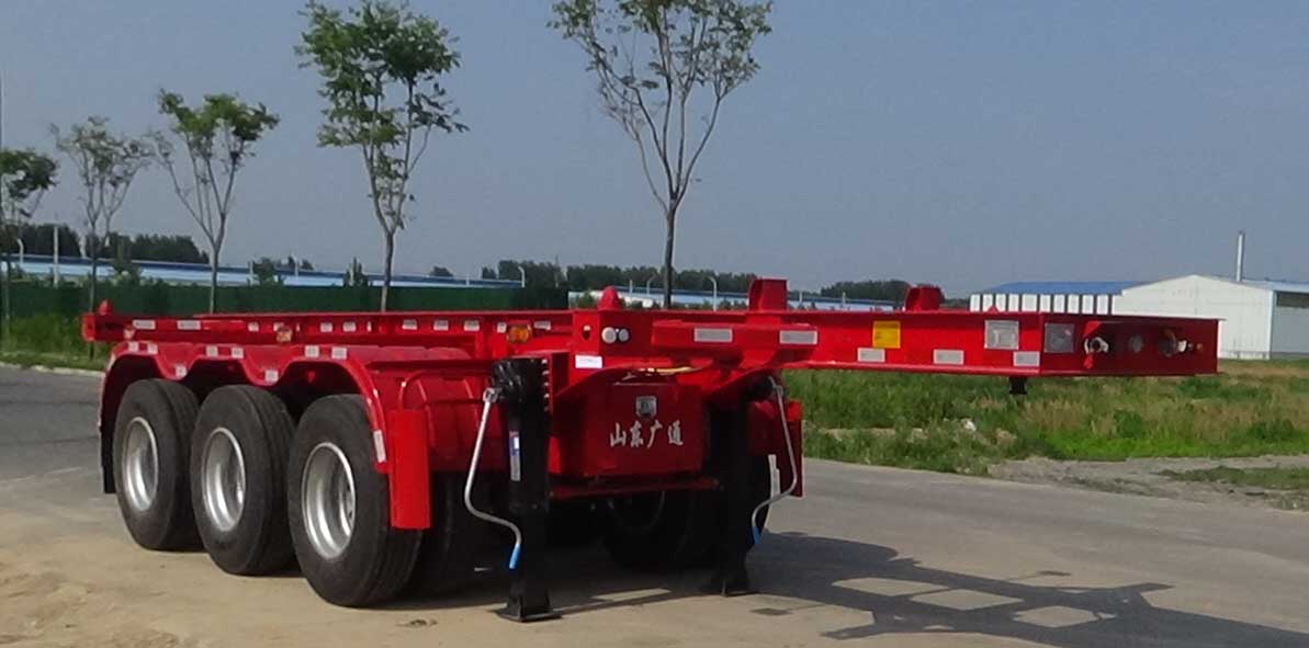 广通达牌8.5米35.4吨3轴集装箱运输半挂车(JKQ9407TJZ)