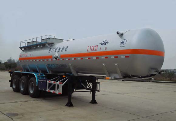 宏图牌10.6米32.6吨3轴腐蚀性物品罐式运输半挂车(HT9401GFW)