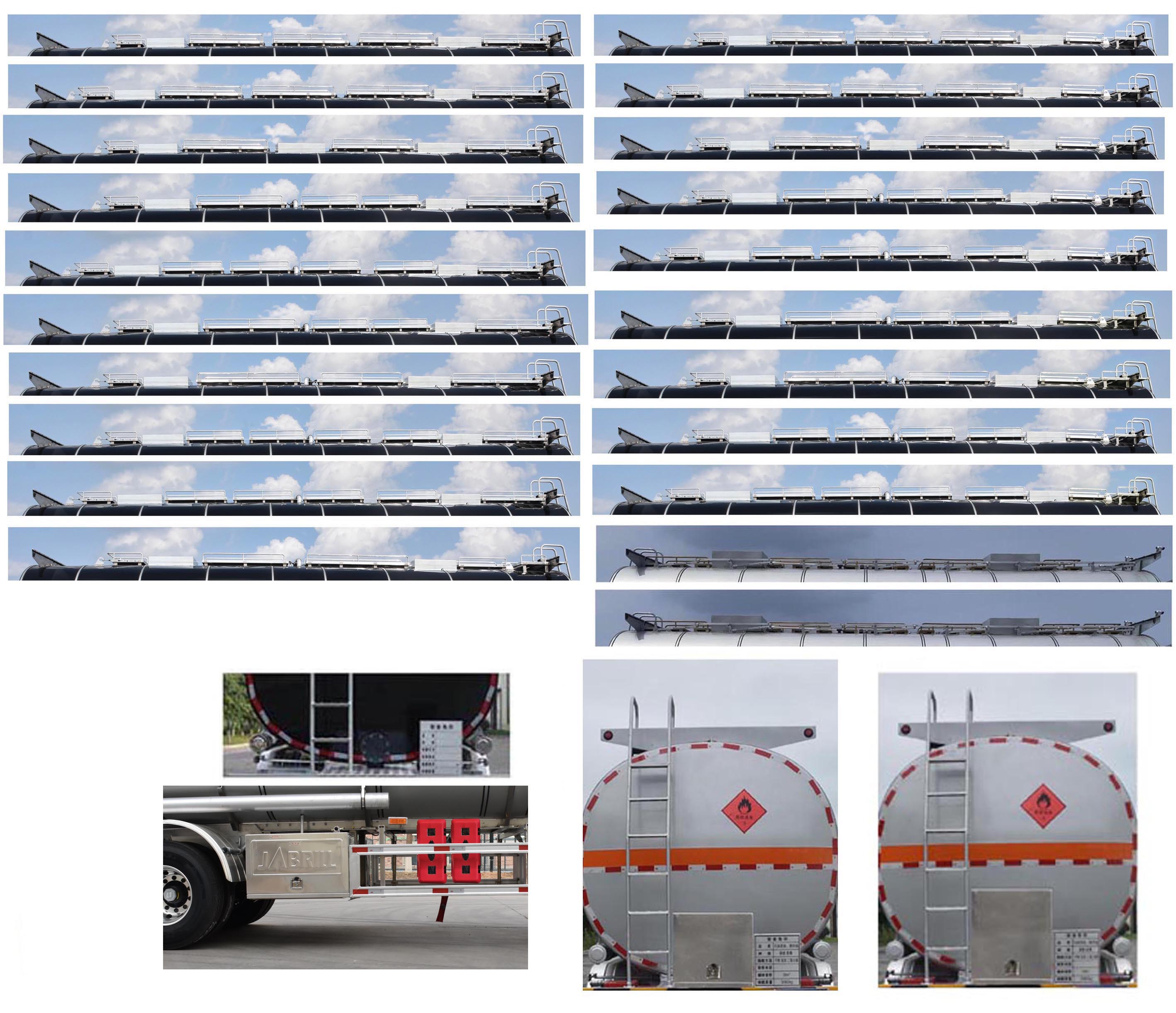 金碧牌PJQ9405GRYL铝合金易燃液体罐式运输半挂车公告图片