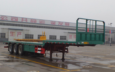 昌泰牌13米34.2吨3轴平板运输半挂车(LCT9400TPBE)