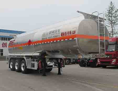 盛润牌10.1米34.4吨3轴铝合金易燃液体罐式运输半挂车(SKW9409GRYL)