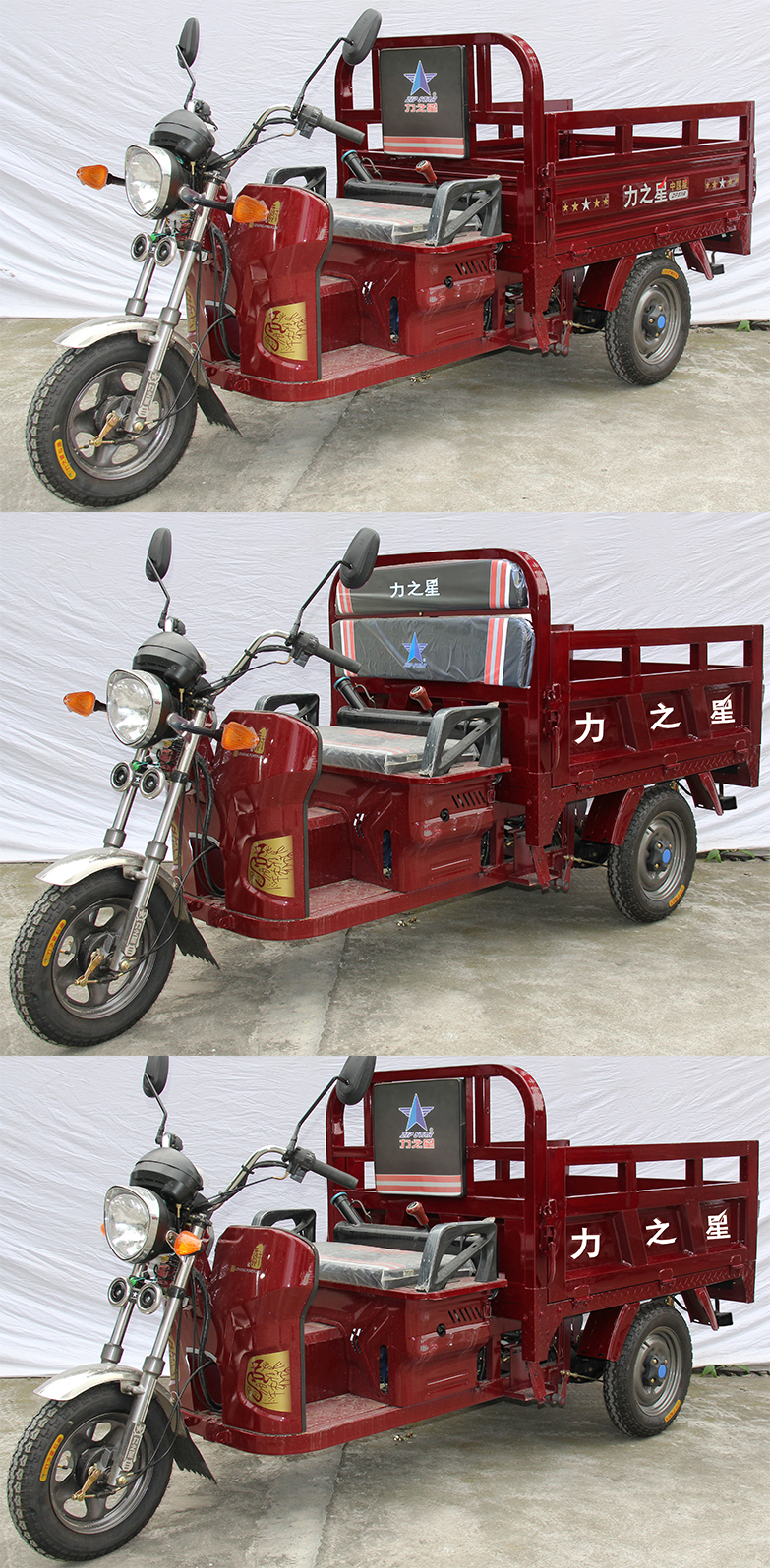 LZX110ZH-17 力之星牌107CC汽油前鼓式后鼓式正三轮摩托车图片