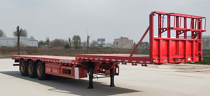 鲁玺牌13米34吨3轴平板运输半挂车(LXP9400TPBE)