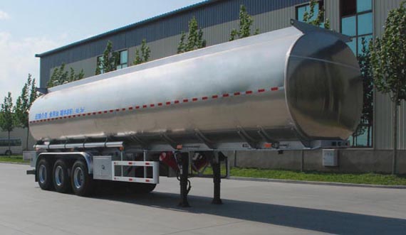 金碧牌11.9米33.5吨3轴铝合金食用油运输半挂车(PJQ9401GSY)