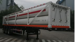 安瑞科牌12.2米4.3吨3轴液压子站高压气体长管半挂车(HGJ9404GGY)