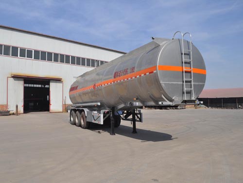 旗林牌11.9米33.4吨3轴铝合金易燃液体罐式运输半挂车(QLG9406GRYA)
