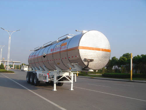 通华牌11.2米32吨3轴腐蚀性物品罐式运输半挂车(THT9400GFWA)