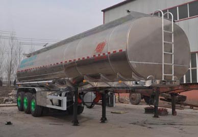 旗林牌11米33.9吨3轴铝合金液态食品运输半挂车(QLG9402GYS)