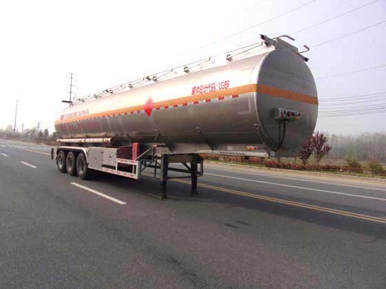 龙星汇牌12.1米33吨3轴铝合金运油半挂车(HLV9400GYYD)