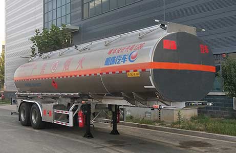 河海明珠牌10.2米30.3吨2轴铝合金易燃液体罐式运输半挂车(MZC9350GRY)