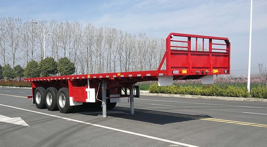 广大鸿远牌9米35.2吨3轴平板运输半挂车(GHY9400TPBL)