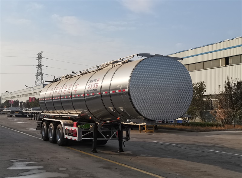 华宇达牌11.1米33.5吨3轴铝合金食用油运输半挂车(LHY9401GSYA)