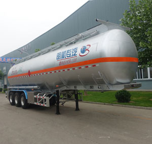 明航牌11.7米33.9吨3轴铝合金易燃液体罐式运输半挂车(ZPS9400GRYA)
