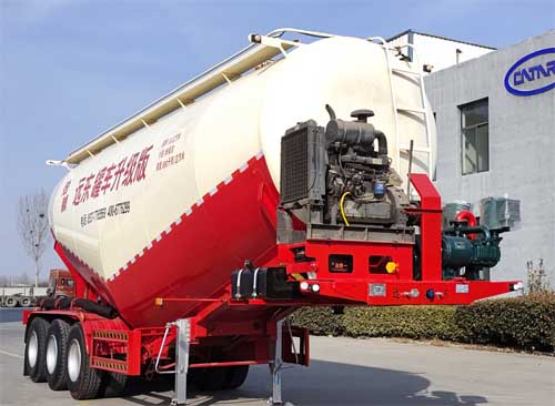 劲越牌9.7米33.4吨3轴中密度粉粒物料运输半挂车(LYD9400GFLA)