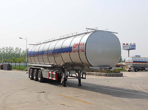 通亚达牌13米32.4吨3轴铝合金液态食品运输半挂车(CTY9404GYSLB)