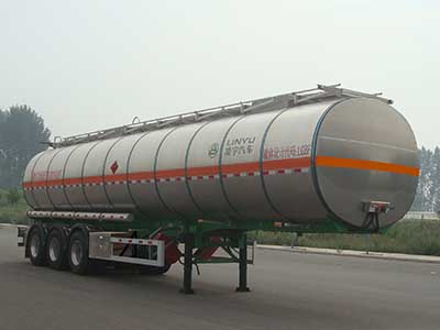 凌宇牌13米33.5吨3轴铝合金易燃液体罐式运输半挂车(CLY9401GRYM)