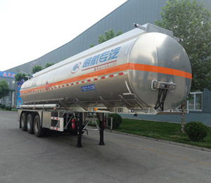 明航牌10.9米34.2吨3轴铝合金易燃液体罐式运输半挂车(ZPS9409GRYA)