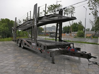 威腾牌12米10.4吨2轴中置轴车辆运输挂车(BWG9183TCL)