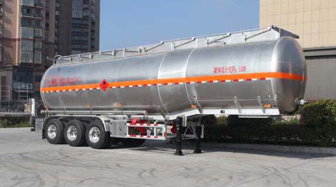 皖汽汽车牌11.6米34吨3轴铝合金易燃液体罐式运输半挂车(CTD9400GRY)
