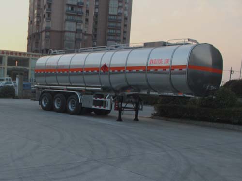 皖汽汽车牌11.3米33.7吨3轴铝合金易燃液体罐式运输半挂车(CTD9401GRY)