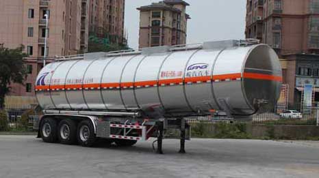 皖汽汽车牌11.8米31.3吨3轴易燃液体罐式运输半挂车(CTD9404GRY)