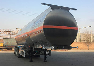 川腾牌12.1米33.8吨3轴铝合金易燃液体罐式运输半挂车(HBS9402GRYL)