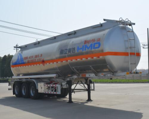 欧曼牌11.7米34吨3轴铝合金易燃液体罐式运输半挂车(HFV9400GRYA)