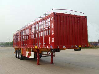 华骏牌12米33.7吨3轴仓栅式运输半挂车(ZCZ9406CCYHJC)