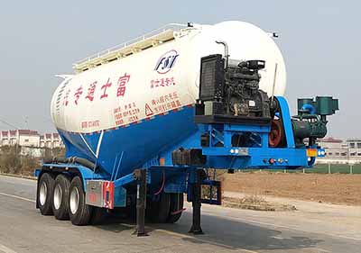 万辉牌9.7米33.4吨3轴中密度粉粒物料运输半挂车(FST9400GFL)