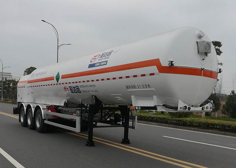 圣达因牌12.2米27.2吨3轴低温液体运输半挂车(SDY9390GDYR)