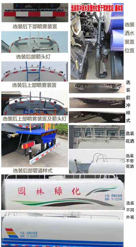 楚飞牌CLQ5250GPS6D绿化喷洒车公告图片