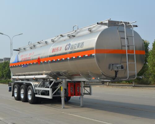 欧曼牌11.6米33.8吨3轴铝合金易燃液体罐式运输半挂车(HFV9400GRYB)