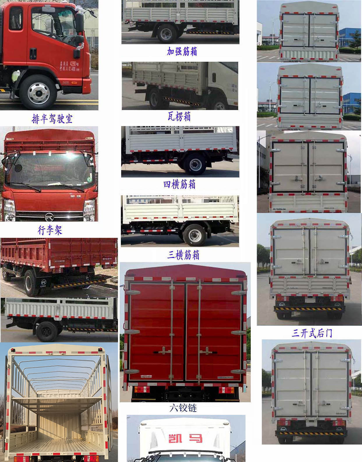 凱馬牌KMC5042CCYE336DP6倉柵式運輸車公告圖片