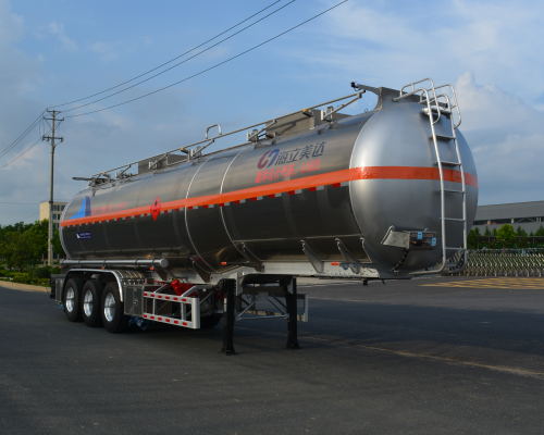 欧曼牌12.6米33.6吨3轴铝合金易燃液体罐式运输半挂车(HFV9400GRYC)