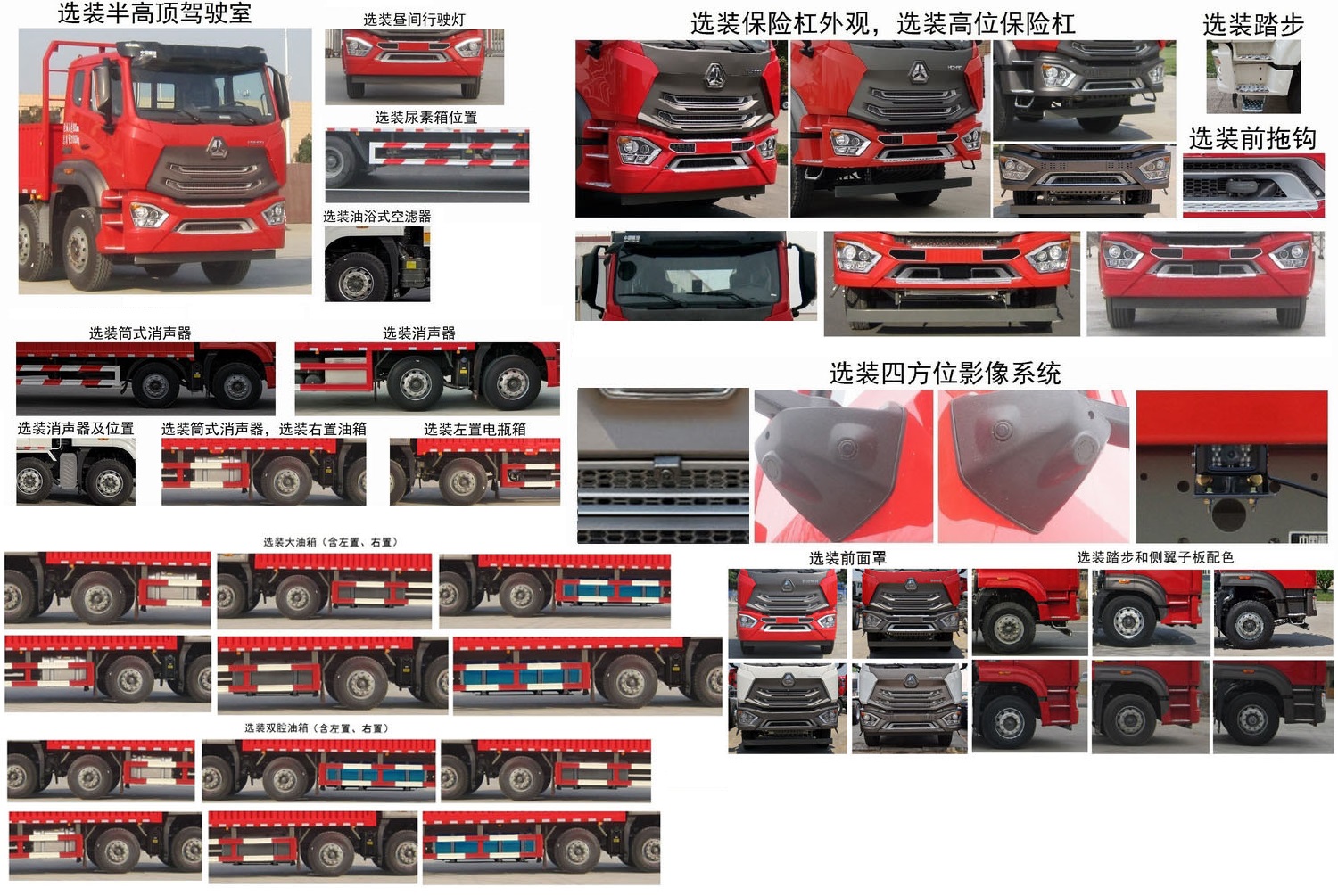 ZZ1255K56C3F1 豪瀚牌271马力前四后四(小三轴)柴油9.7米国六载货汽车图片