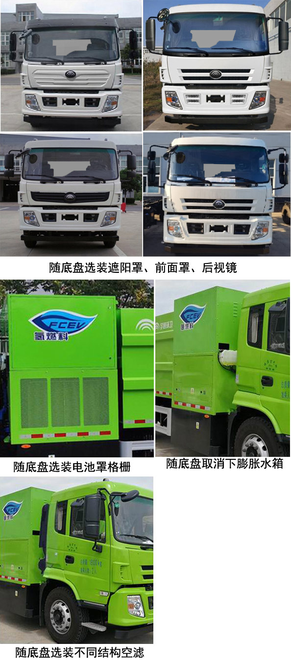 宇通牌YTZ5181ZXLD0FCEV燃料电池厢式垃圾车公告图片