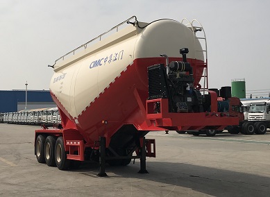 中集牌9.7米33.6吨3轴干拌砂浆运输半挂车(ZJV9400GSJJM)