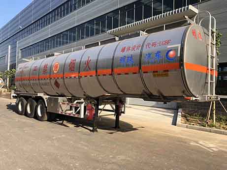河海明珠牌12米33.7吨3轴铝合金易燃液体罐式运输半挂车(MZC9408GRY)