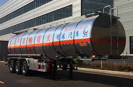 河海明珠牌11.5米33.5吨3轴易燃液体罐式运输半挂车(MZC9404GRY)
