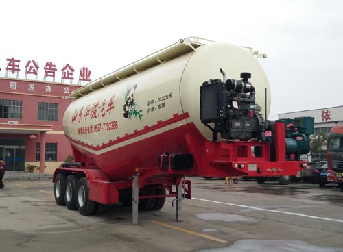 庄宇牌9.5米32.9吨3轴中密度粉粒物料运输半挂车(ZYC9401GFL)