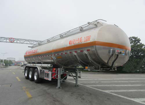 通华牌10.3米34.4吨3轴铝合金易燃液体罐式运输半挂车(THT9401GRYH)